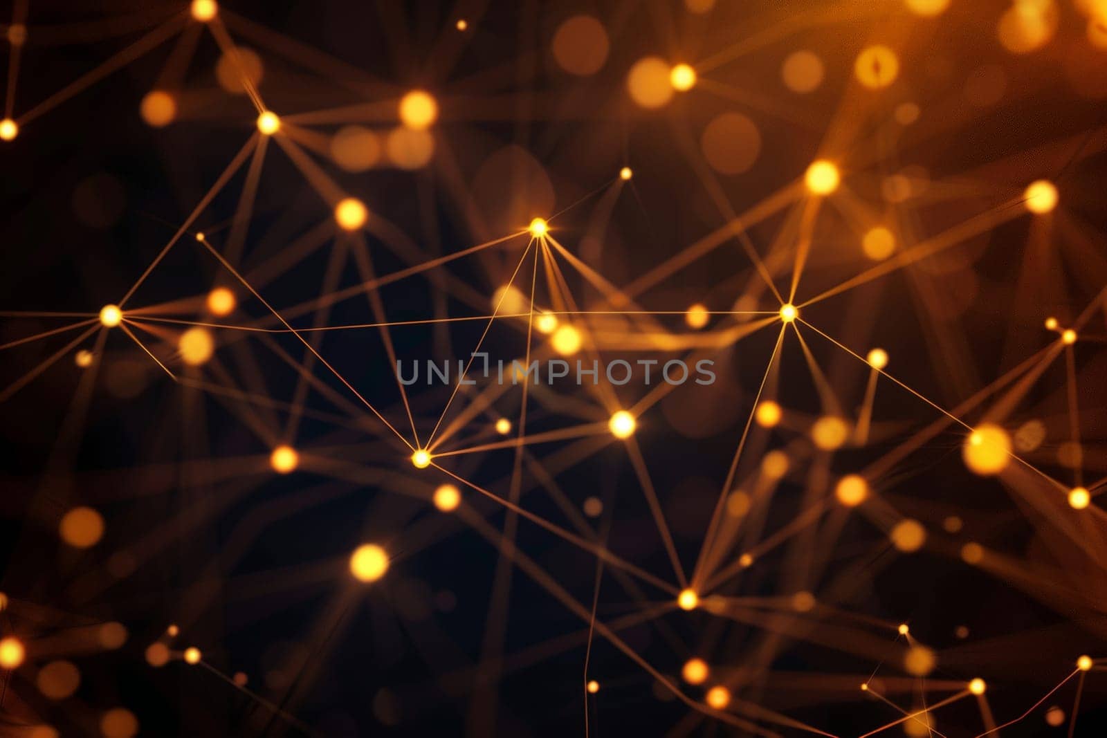 Abstract glowing connecting dots and lines background, Network connection wallpaper, Generative AI by nijieimu