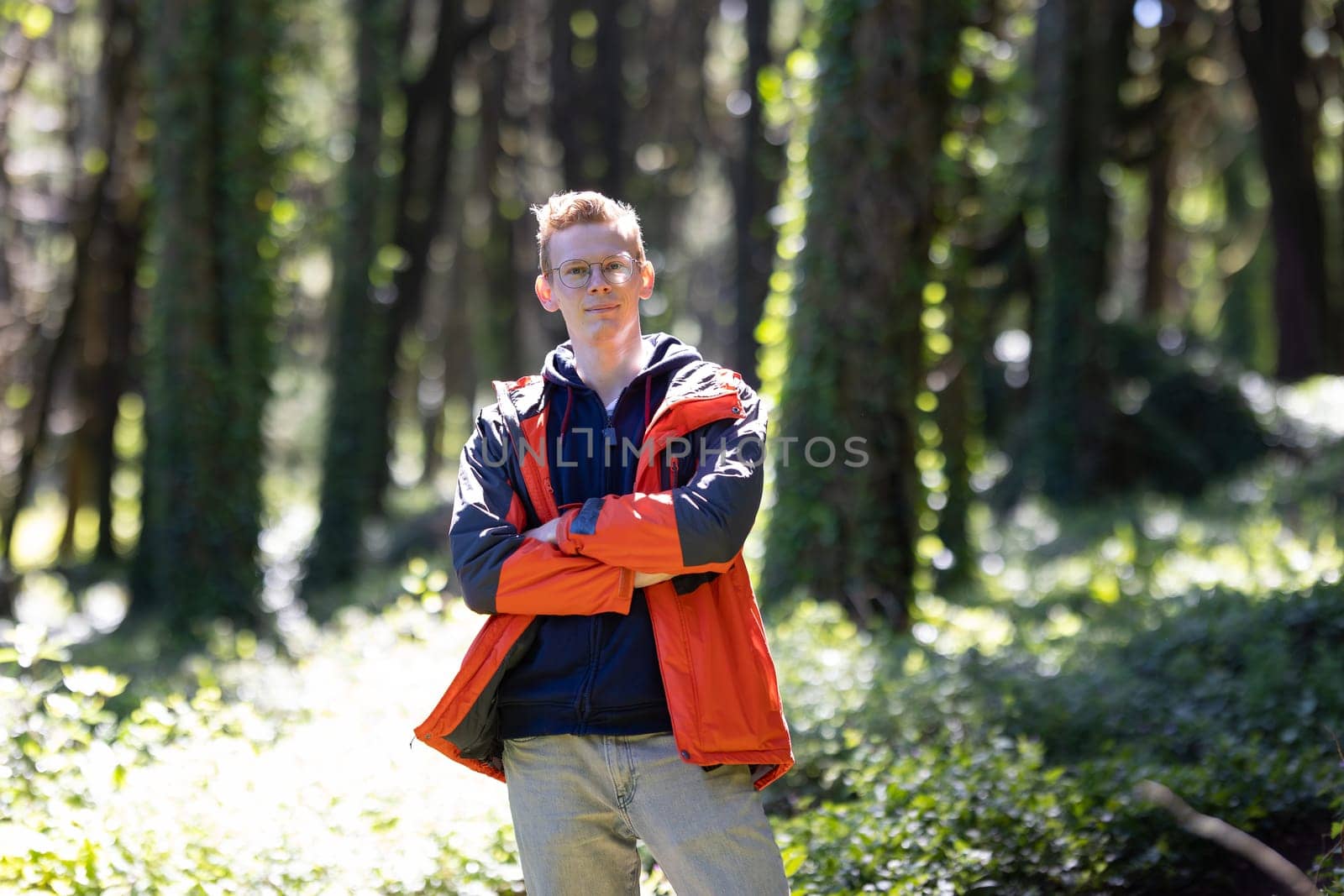 Man Standing in Woods With Arms Crossed by Studia72