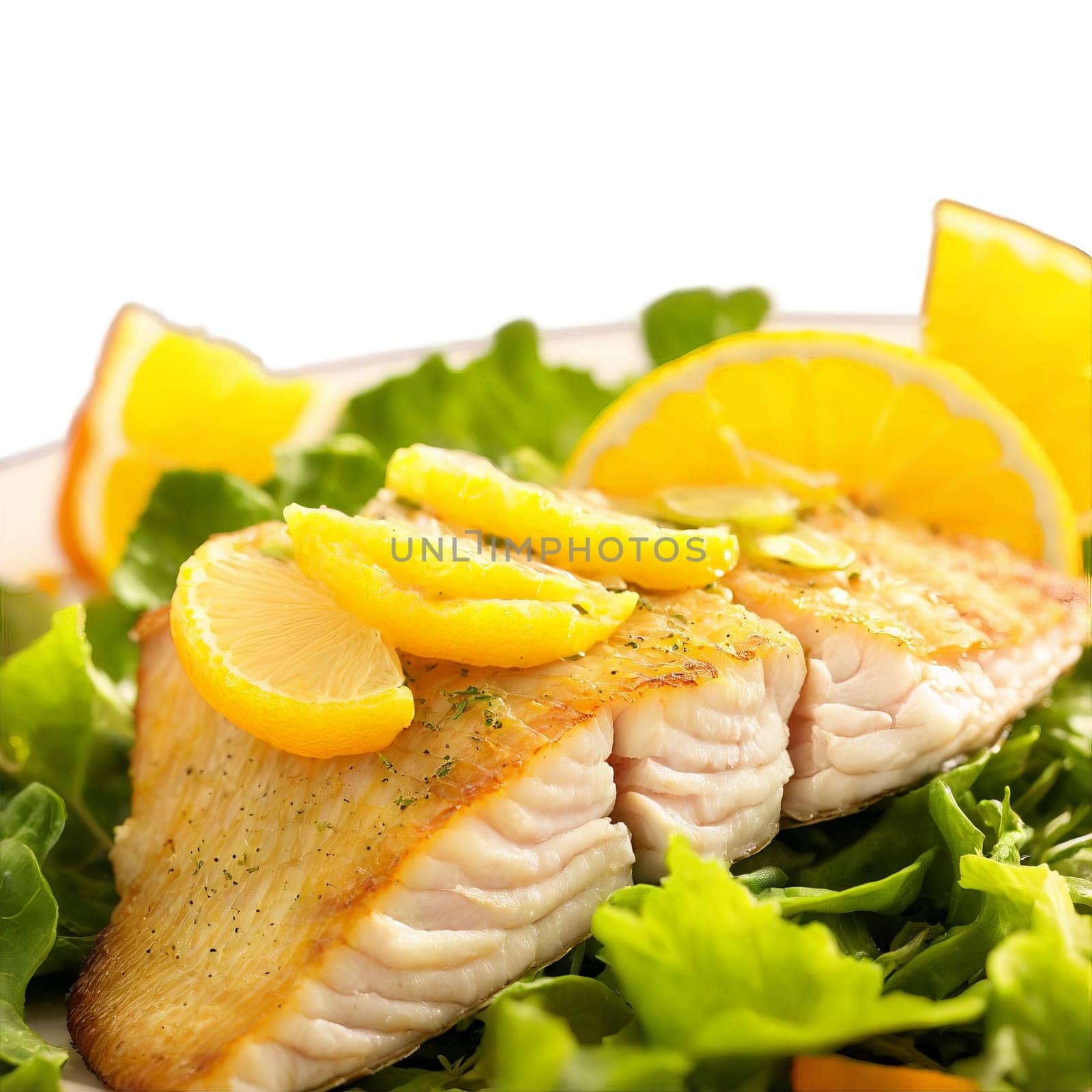Whitefish smoked and flaked served on a bed of mixed greens with a tangy citrus by panophotograph