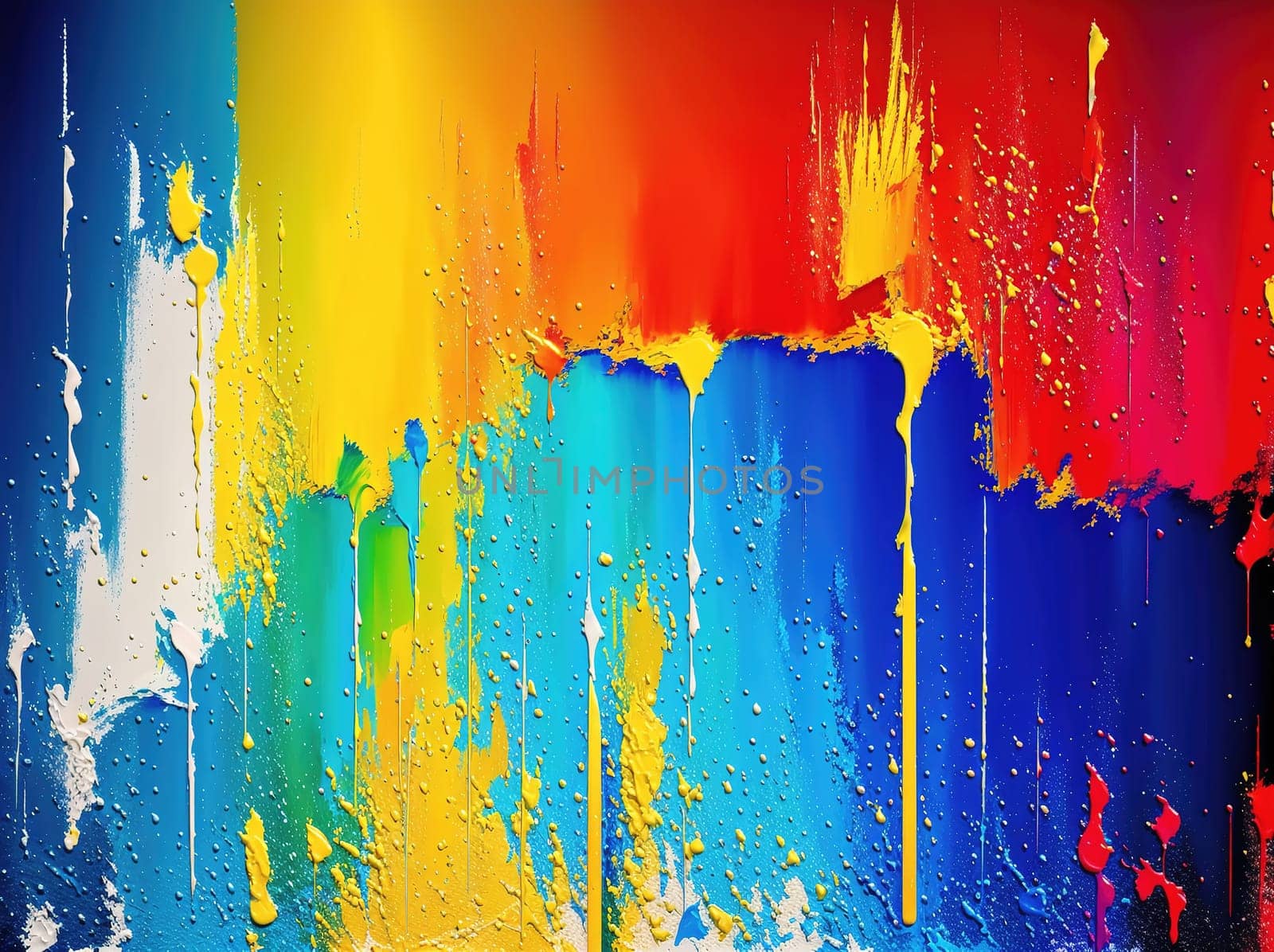 Colorful Paint Stains on a Wall by creart