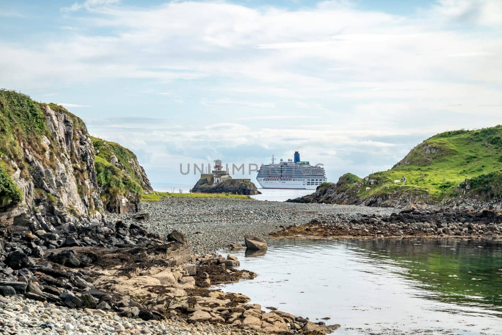 KILLYBEGS, IRELAND - MAY 16 2023: The Arcadia Star leaving after visiting Killybegs.