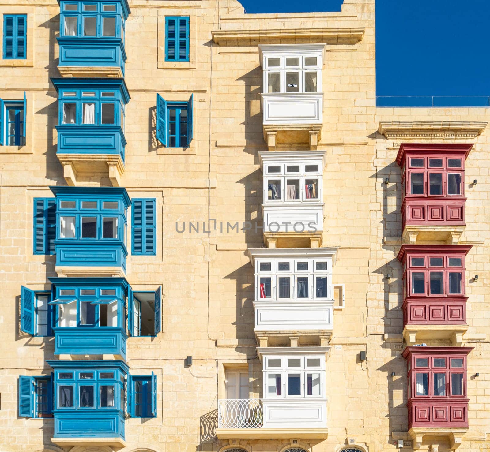 old typical wooden balconies in Valletta, Malta by sergiodv