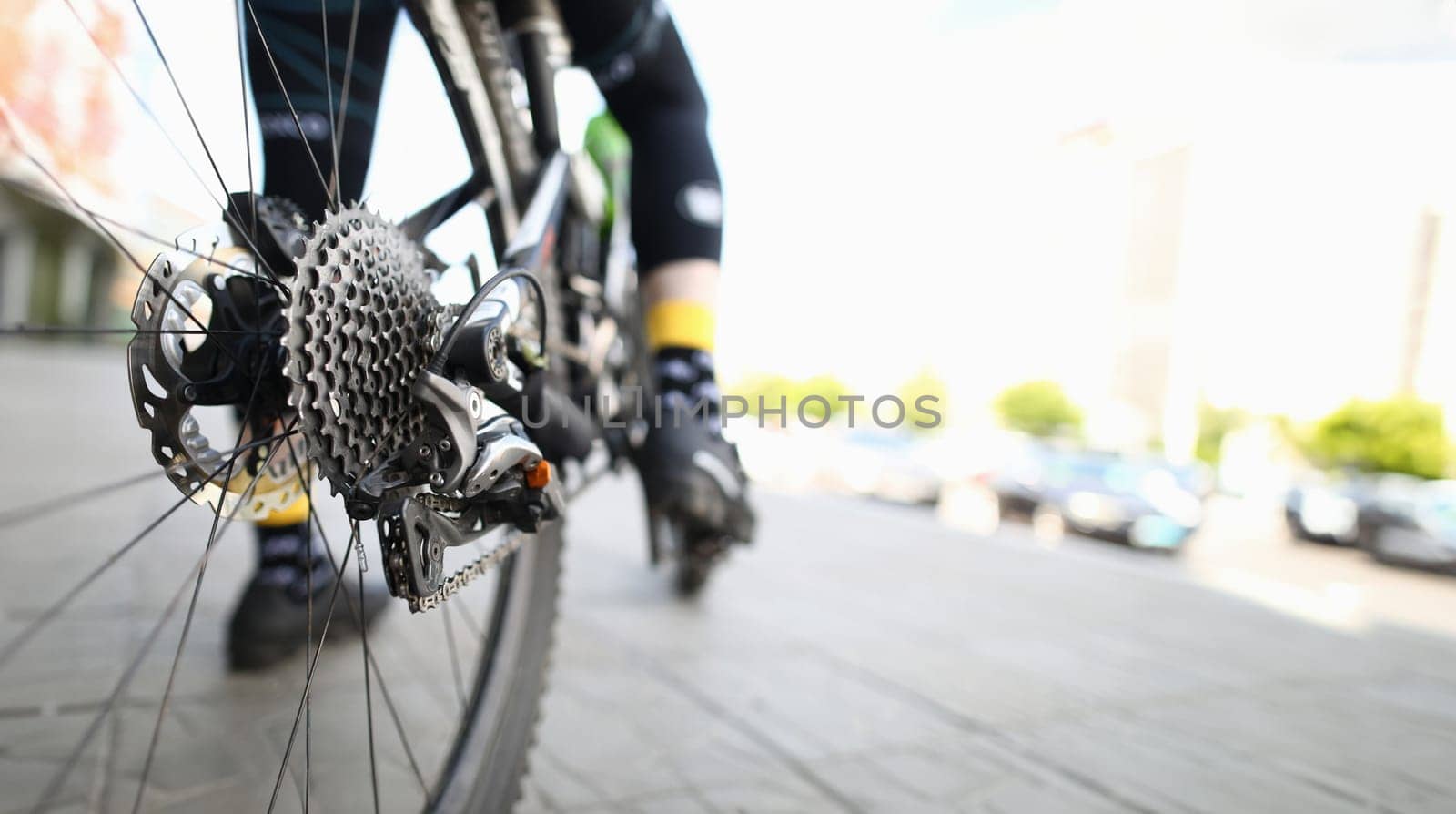 Bicycle man background. Sport equipment. Summer travel. Extreme sport competition race lifestyle.