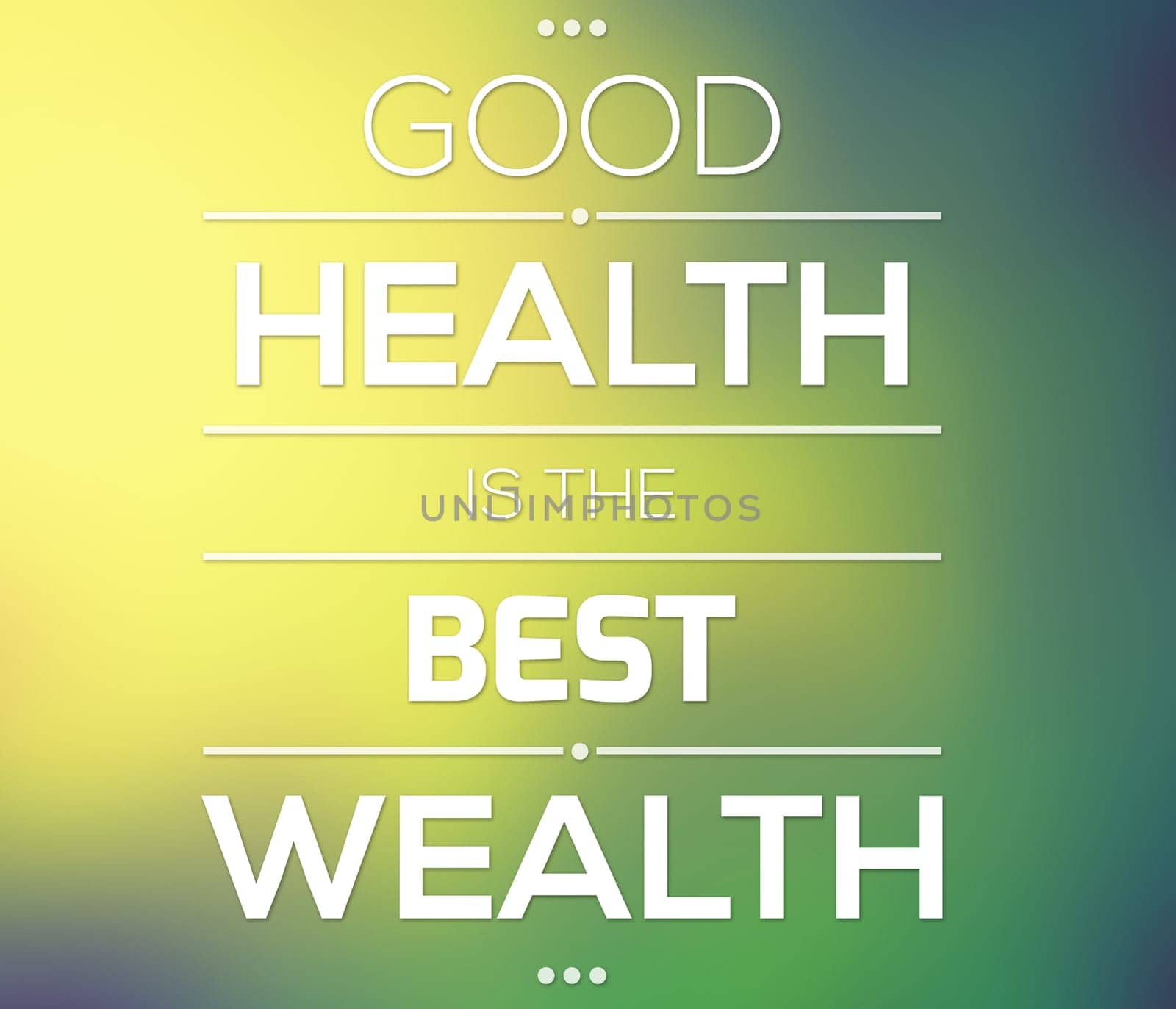 Poster, wellness and text illustration for health, balance and routine medical checkup on green background. Banner, advertising and announcement, reminder or billboard quote for world health day by YuriArcurs