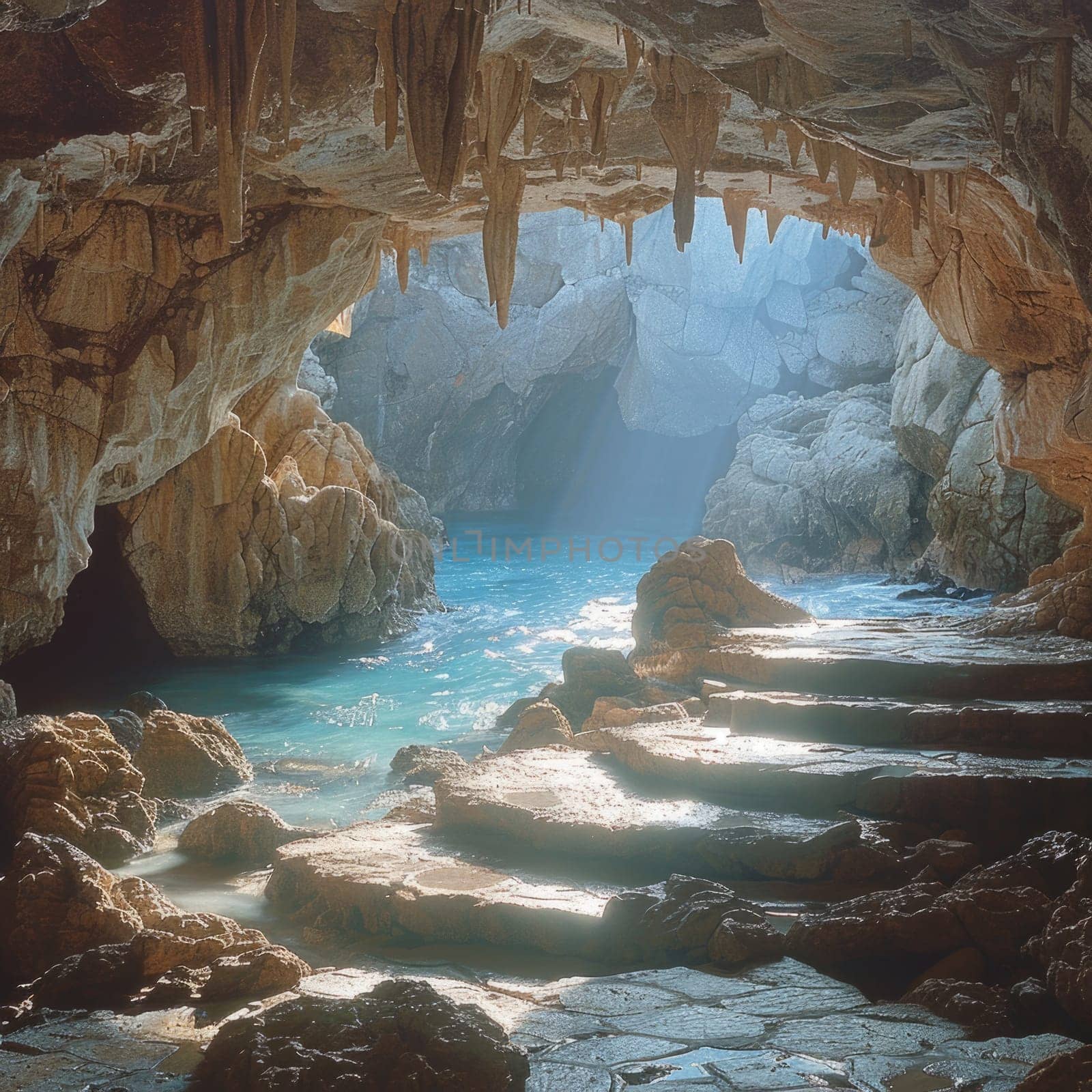 Large Cave With Water Pool by but_photo