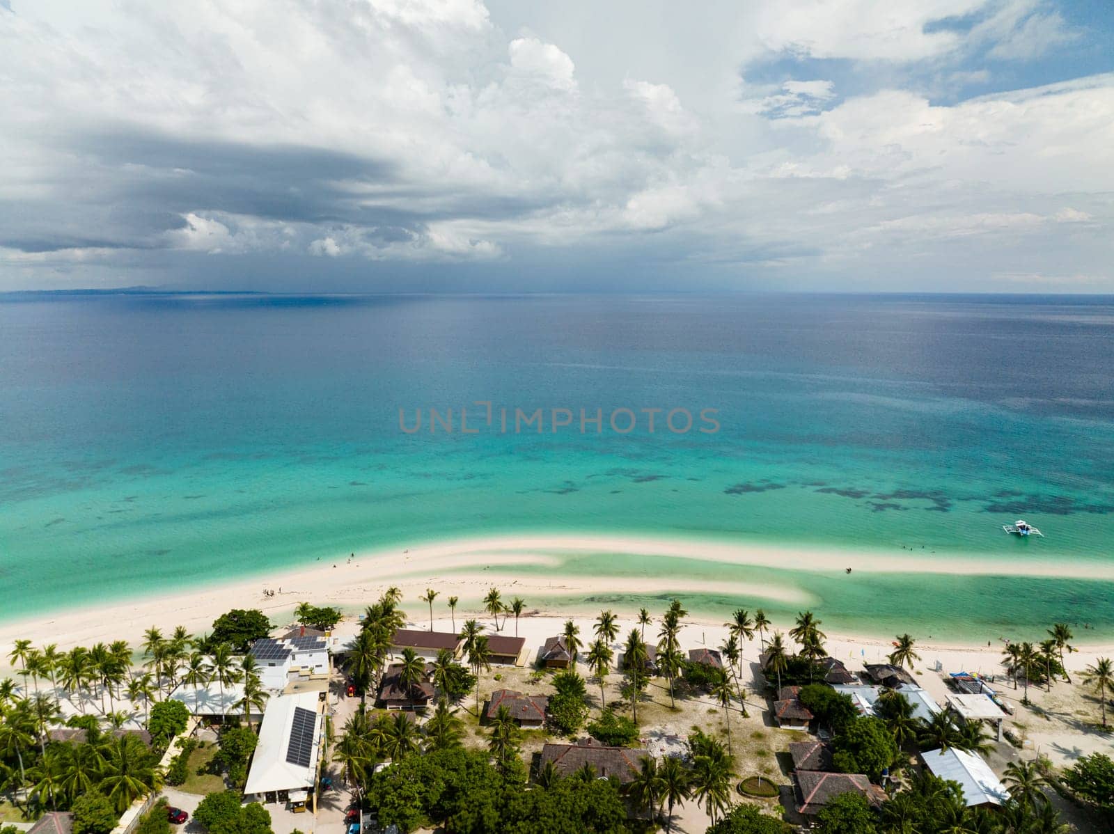 Tropical landscape with a beautiful beach. Bantayan island, Philippines.