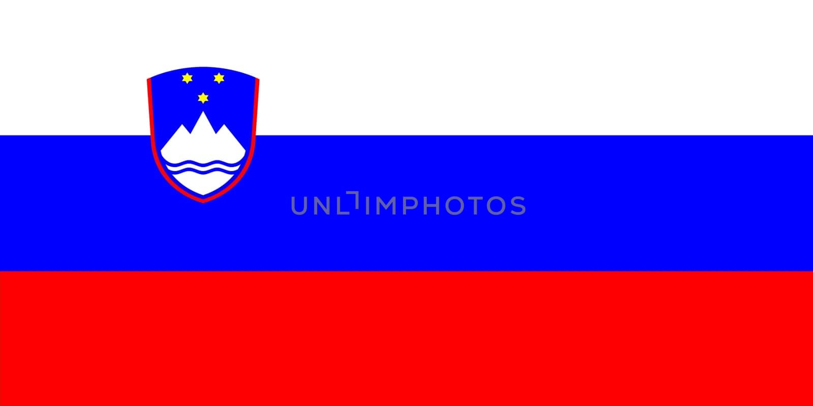 A Slovenia flag background illustration red blue white Mount Triglav and Adriatic Sea