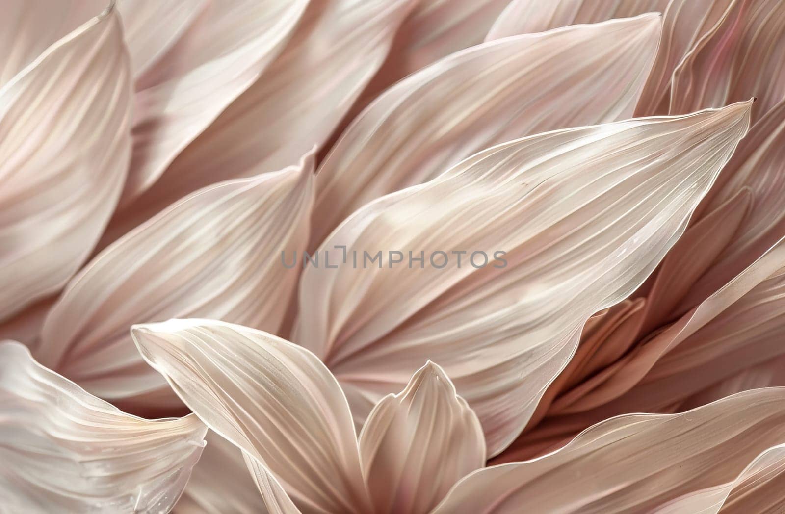 Beige Aesthetic Dried Leaves Delicate Background. Soft Wallpaper Texture of Transparent Macro Paper Leaves. by iliris