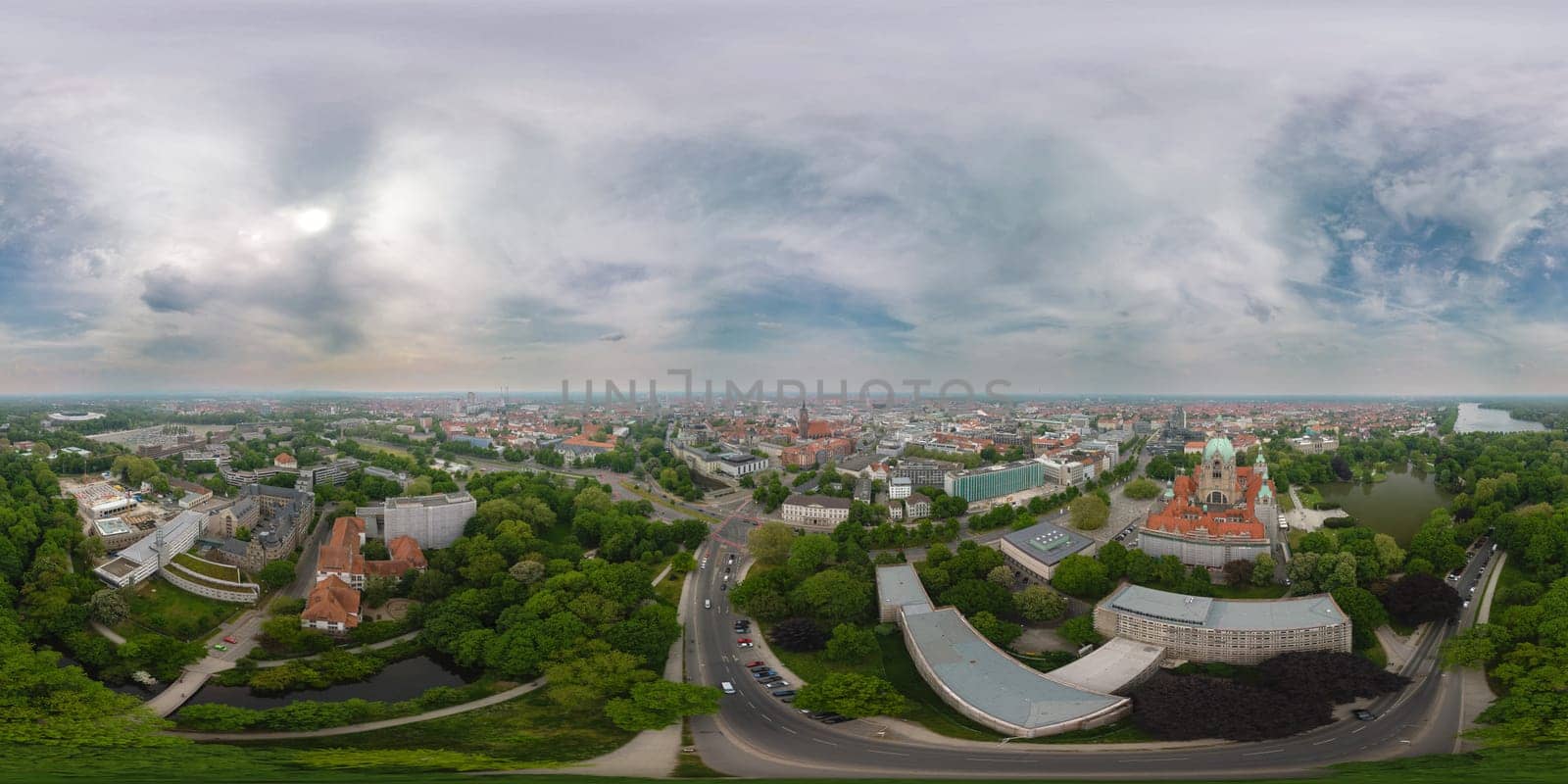 Aerial panoramic shot of Hanover old city centre by mot1963