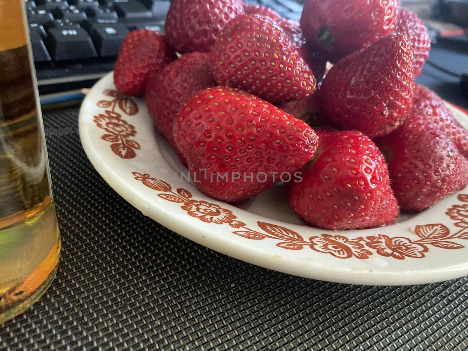Fresh spring strawberries in a the bowl