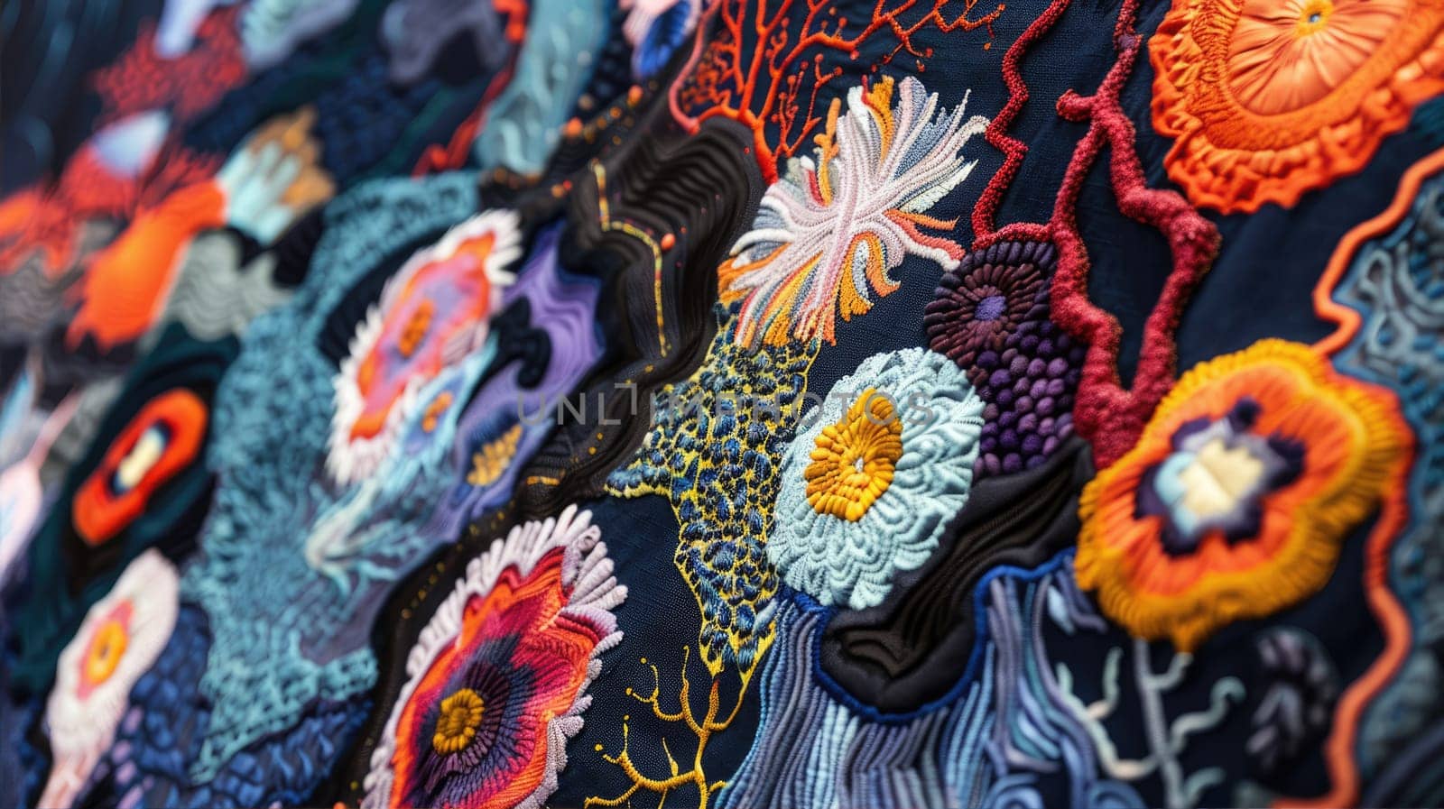 Various fabrics with patterns. Textiles for sewing colorful clothes by natali_brill