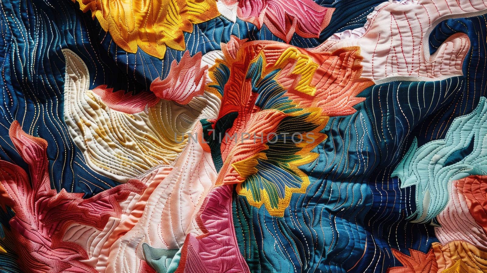 Cotton fabrics. Various fabrics with patterns. Textiles for sewing colorful clothes AI