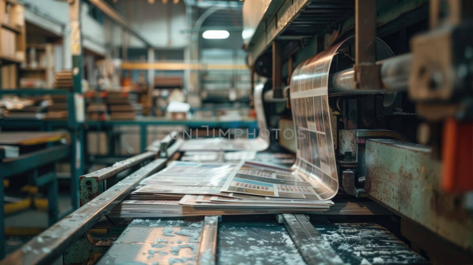 The process of printing magazines and newspapers AI