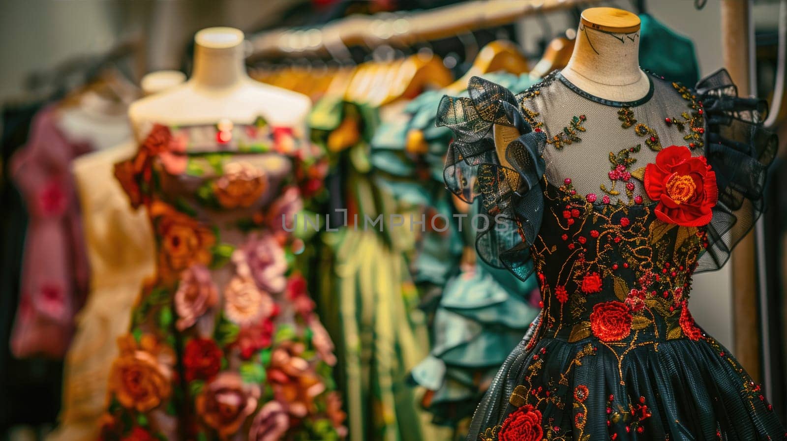 Mannequin in a retail store is showcasing a fashion design of a dress by natali_brill