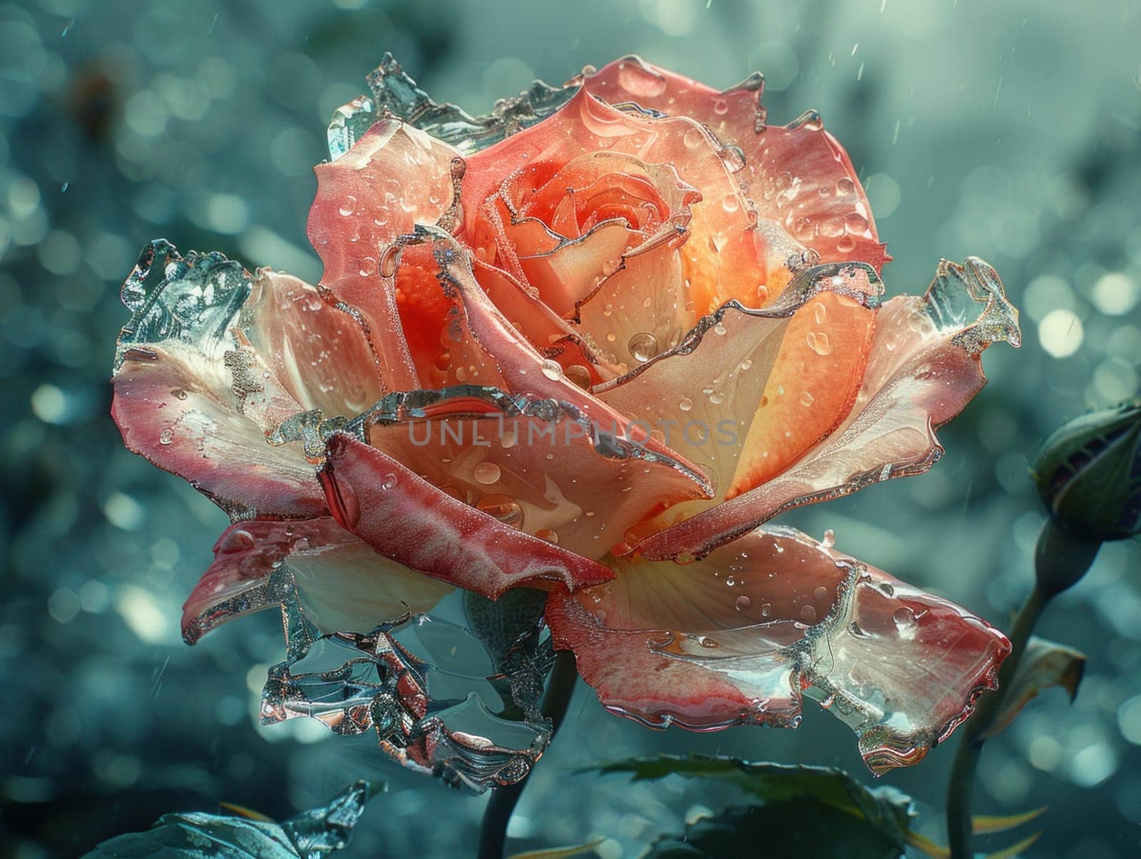 Red Rose With Water Droplets by but_photo