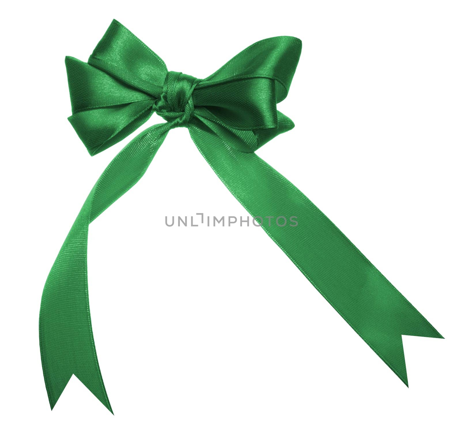 Green bow for decoration on isolated background by ndanko