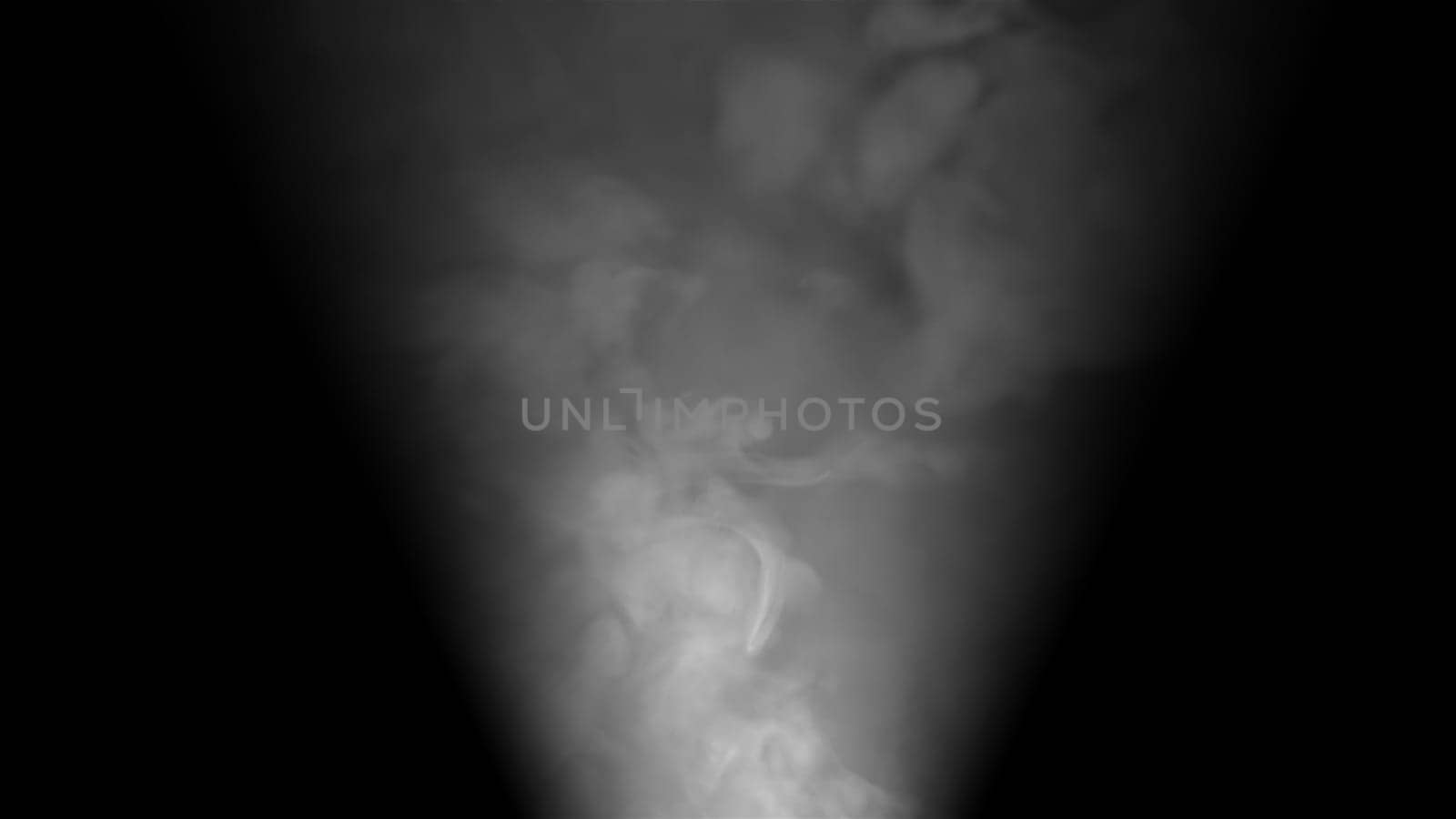 White spotlight with smoke. Computer generated 3d render