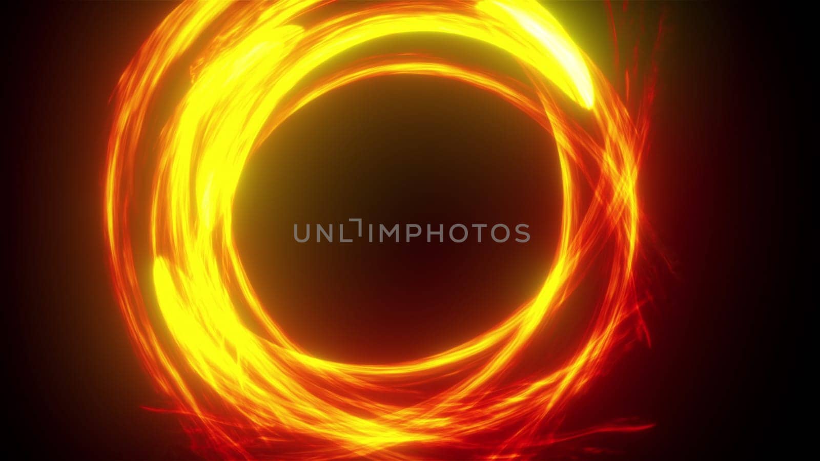 Bright circle fire. Computer generated 3d render
