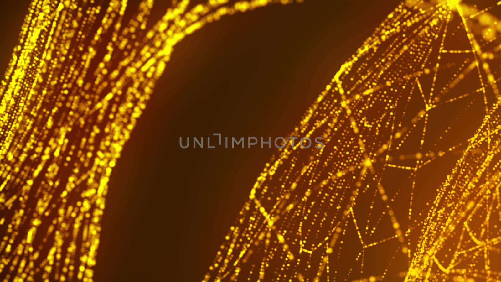 Abstract Gold Particles. Computer generated 3d render