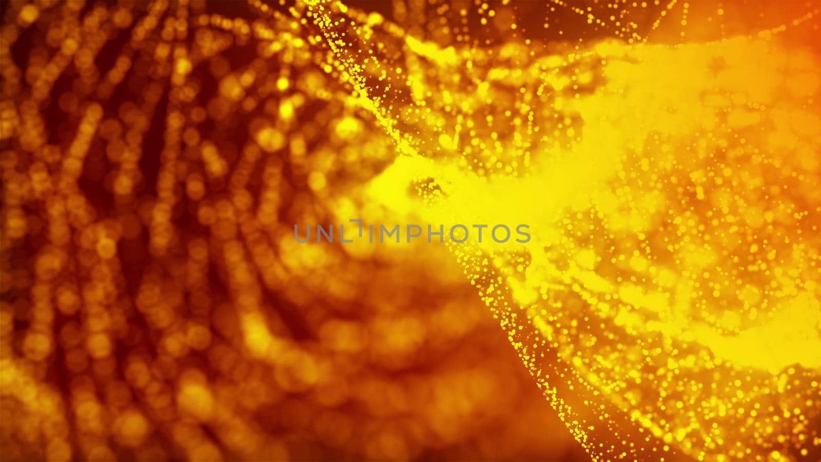 Abstract Gold Particles. Computer generated 3d render