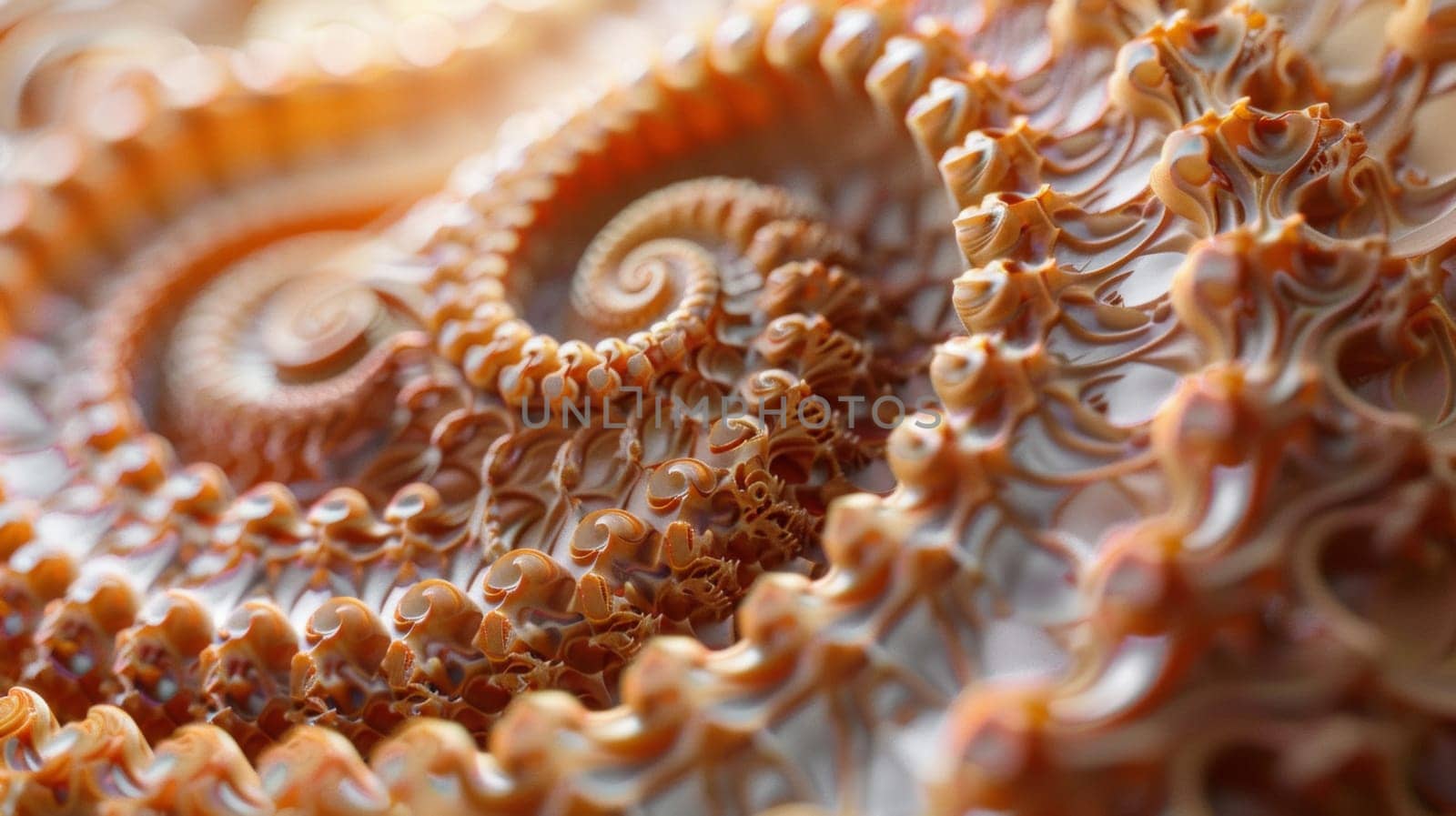 A close up of a spiral design on an object