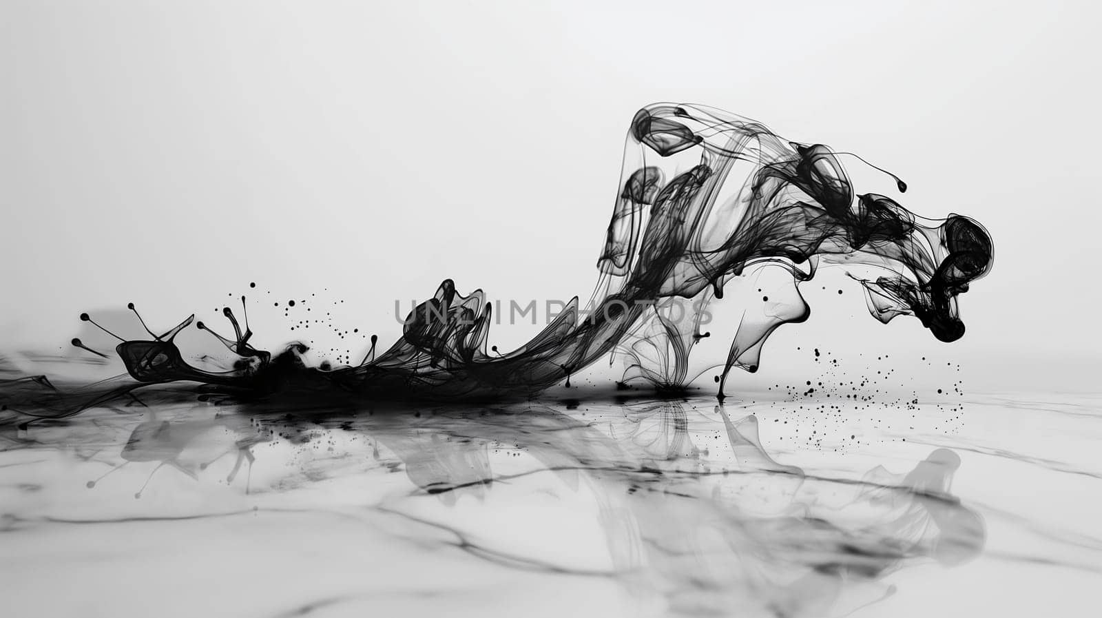 Dynamic Black Ink Splash on White Background by chrisroll