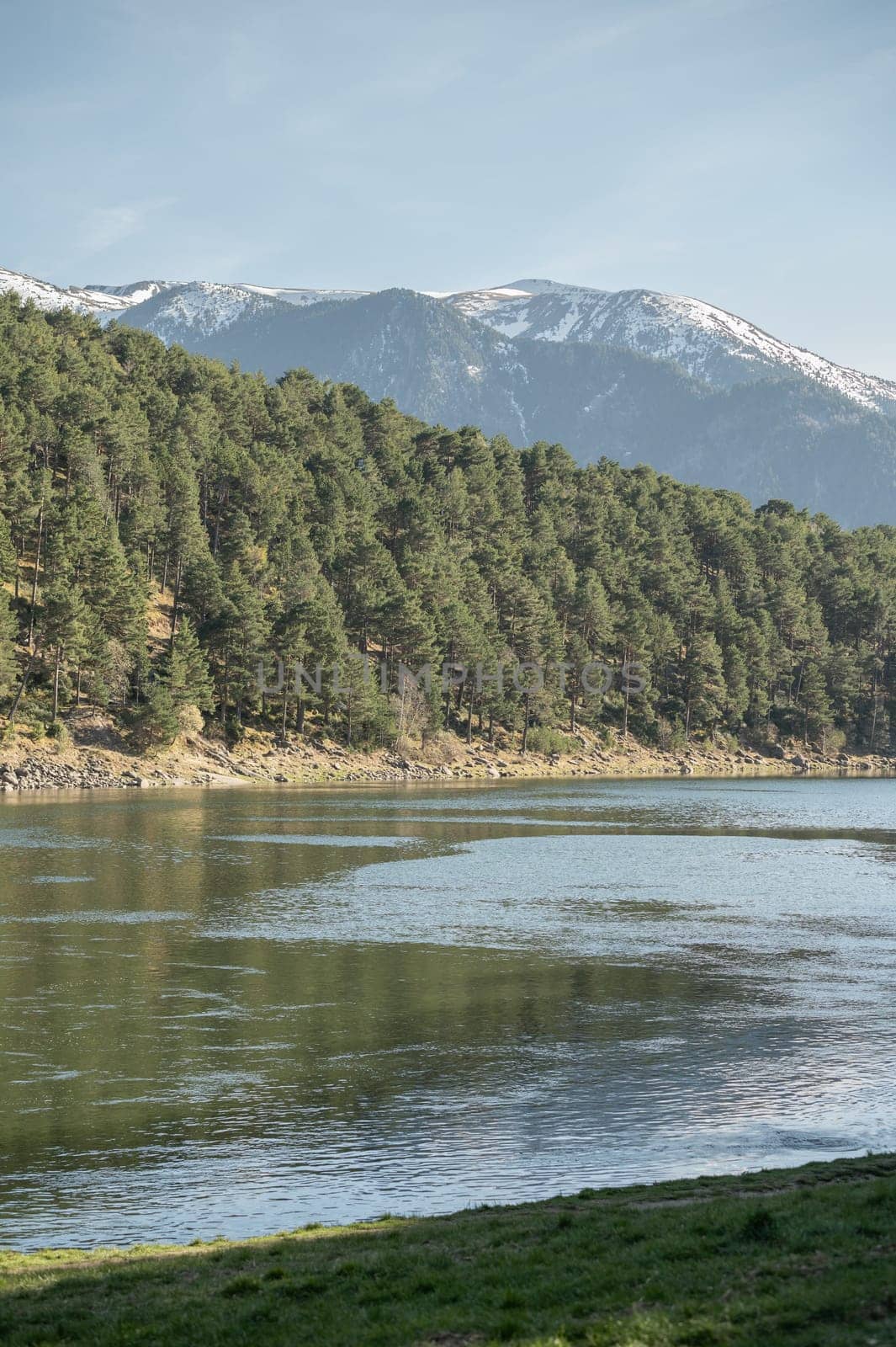 Engolasters lake in the in the Pyrenees in Andorra.