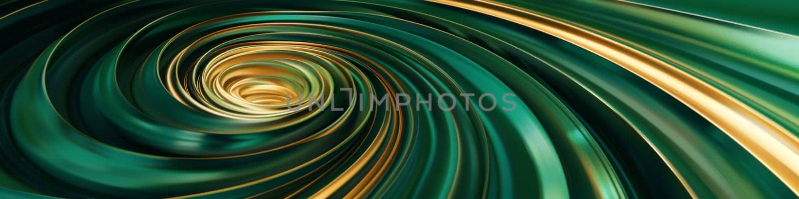 Abstract spiral background with a green and gold color as background or texture
