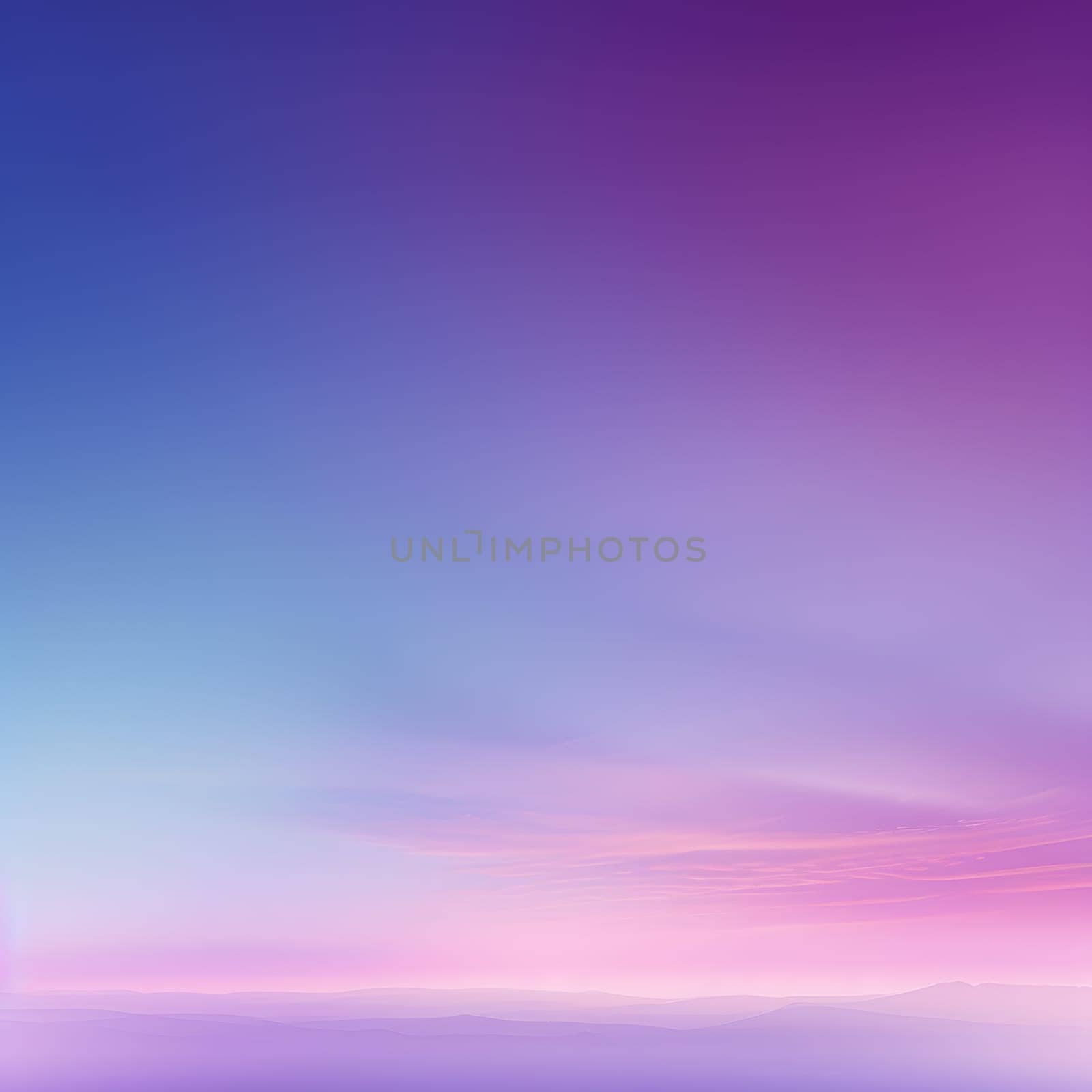 A beautiful natural landscape featuring a purple and blue sky with a sunset afterglow in the background, creating a stunning violet horizon over the water at dusk