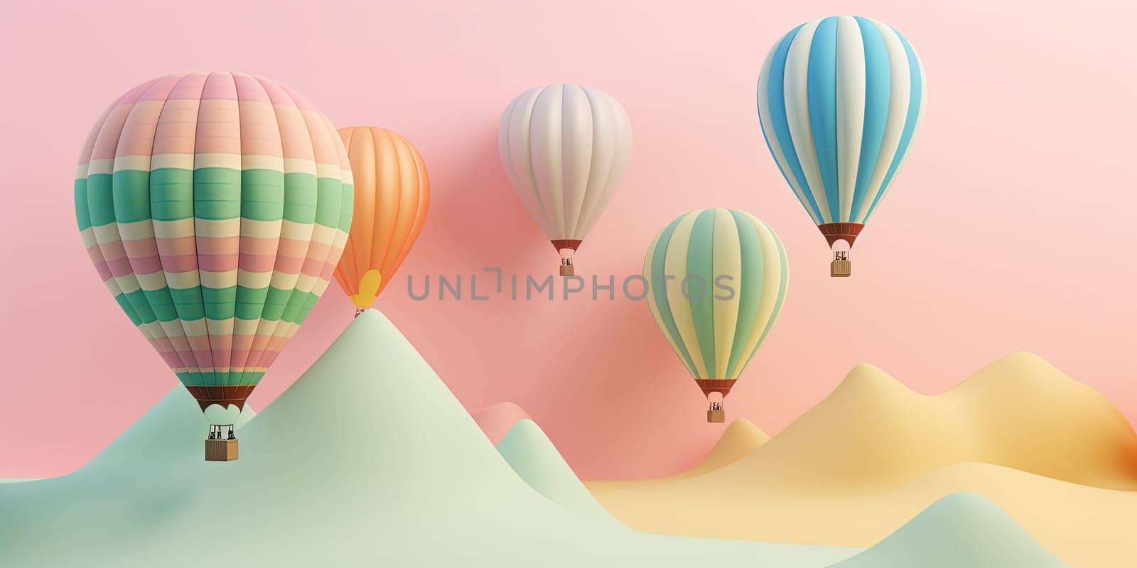Illustration Of Vibrant Hot Air Balloons