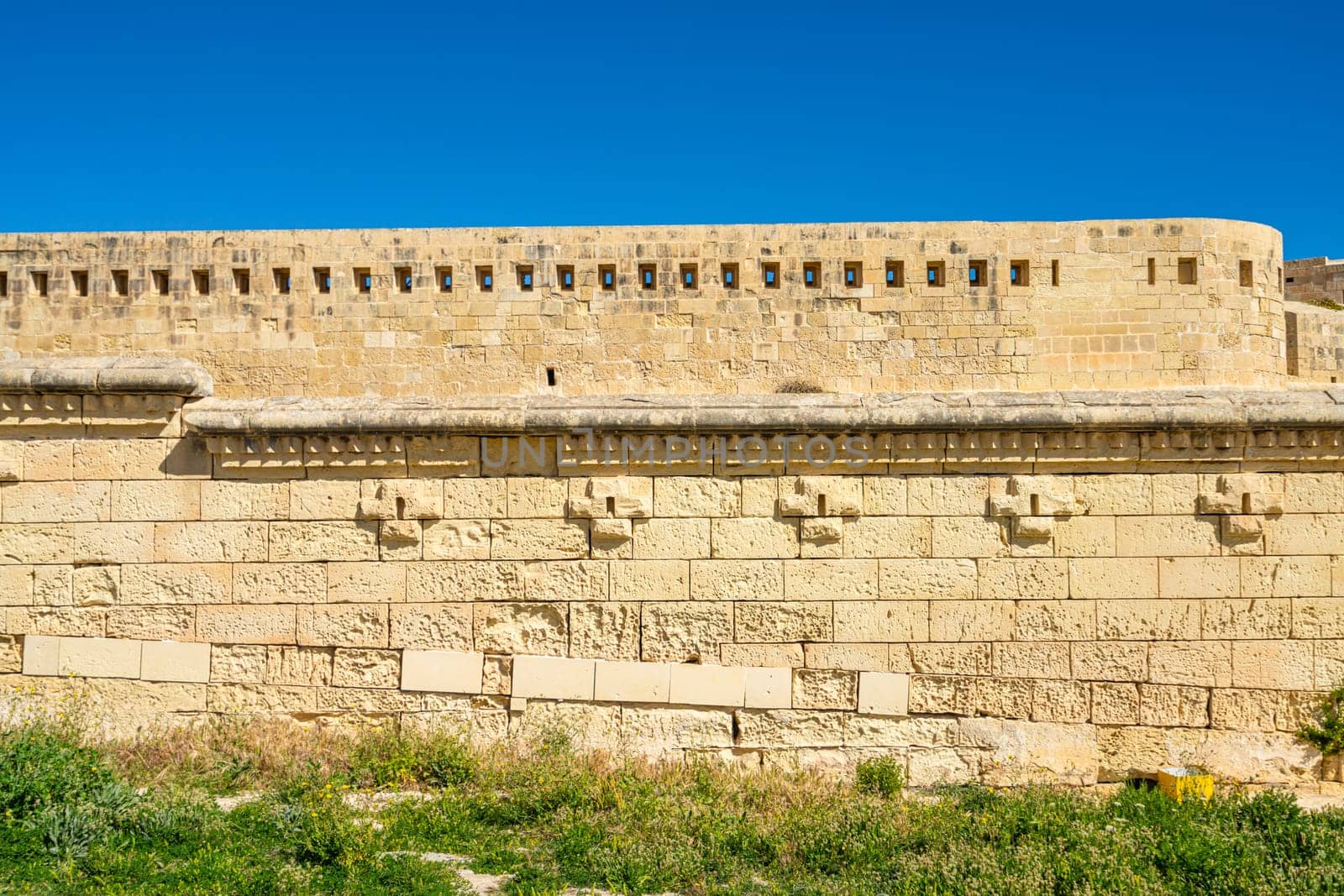 Valletta, Malta, April 03, 2024. view of the perimeter walls of the St. Elmo fort in the city center