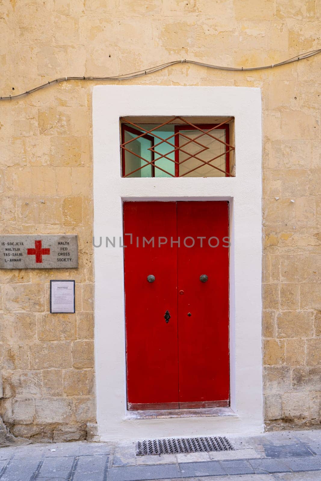 Valletta, Malta, April 03, 2024. Exterrior view of the Malta red cross society headsquarters   in the city center