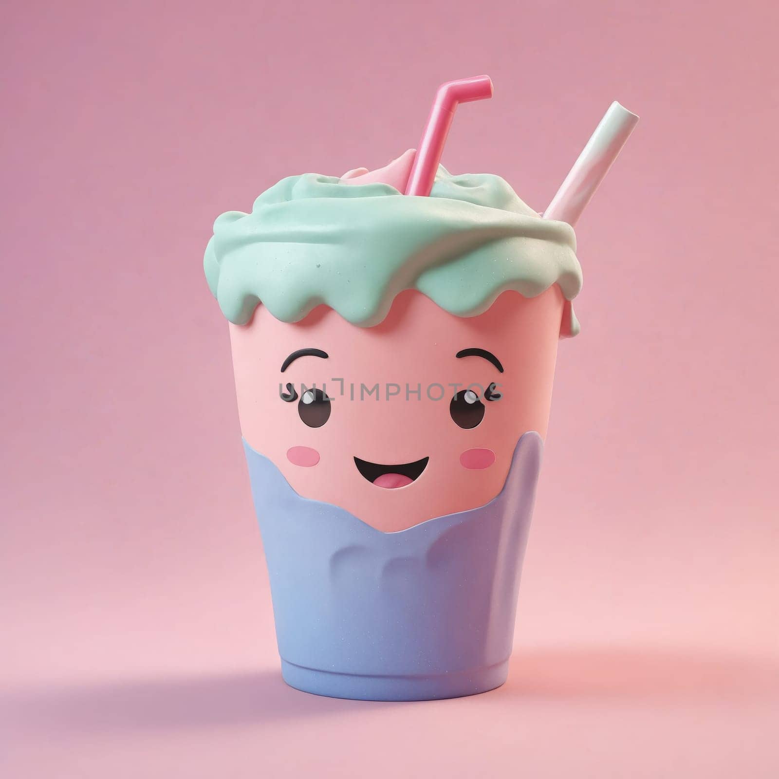 Delightful Digital Art of Happy Face Milkshake Glass by Andre1ns