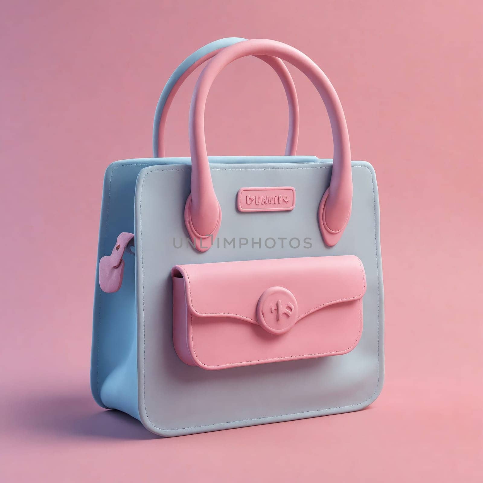 Chic Pink Bag with Light Blue Flap and Elegant Design by Andre1ns