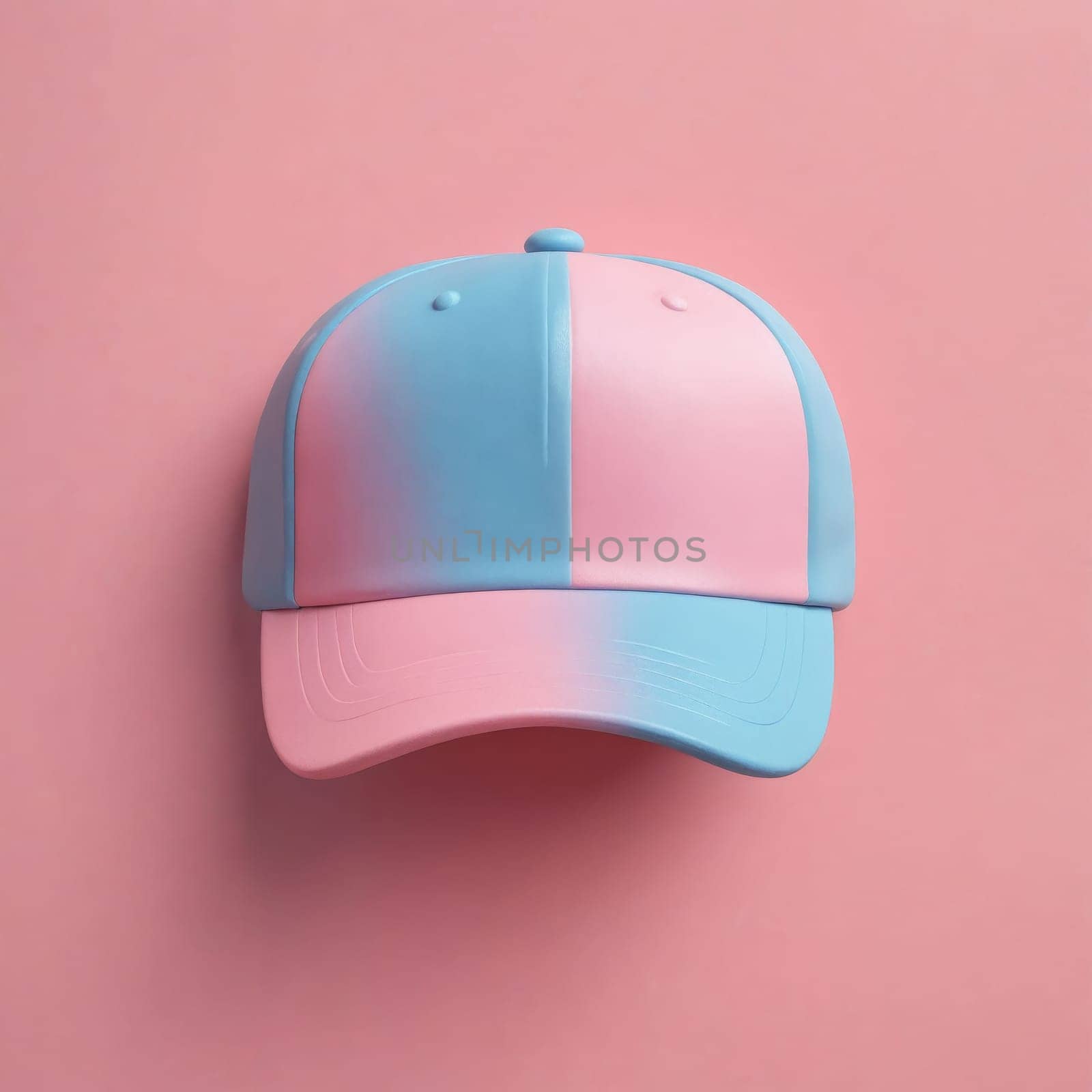 Magenta and electric blue baseball cap on pink background by Andre1ns