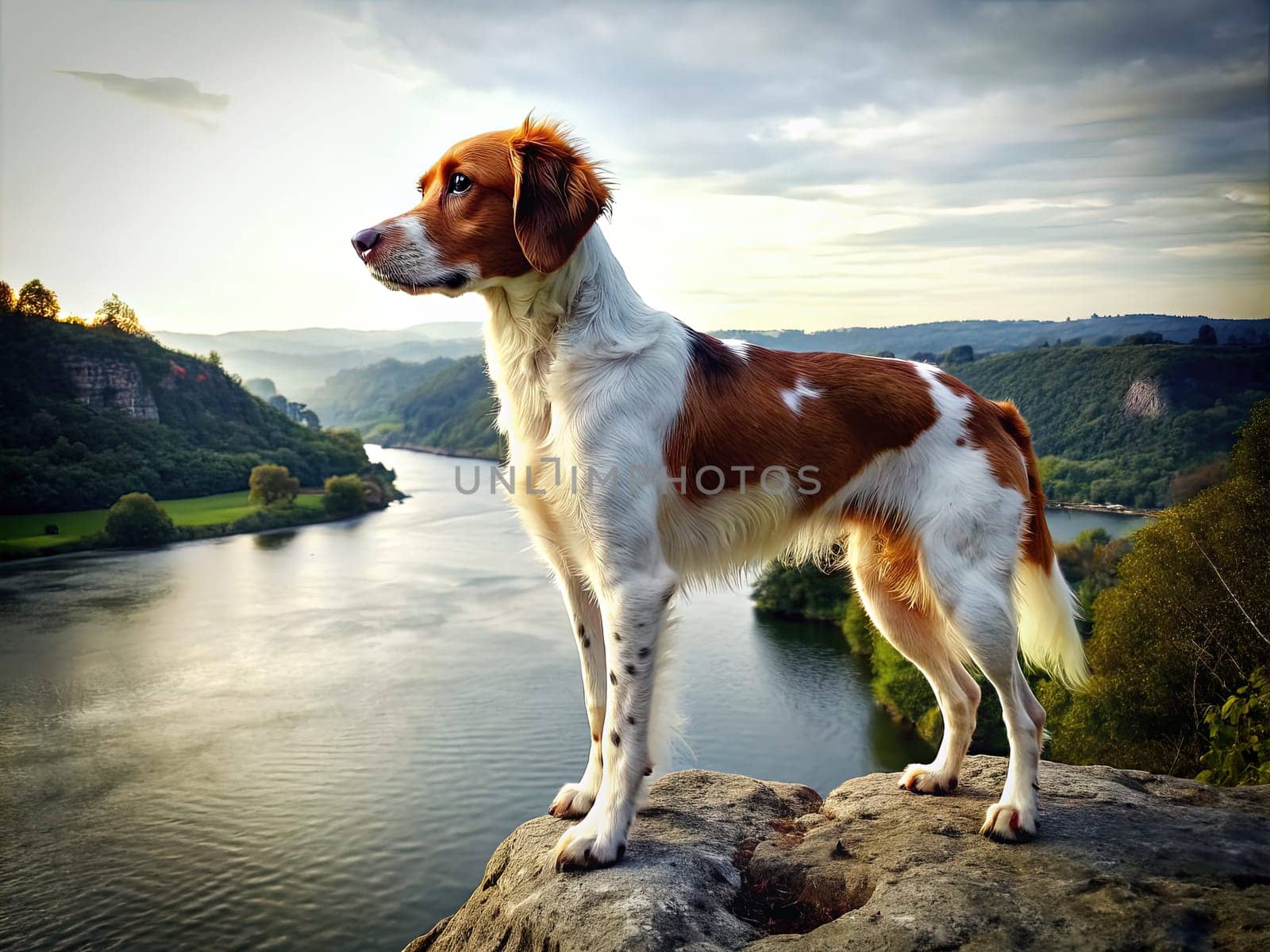 a dog on a beautiful background. ai generate by roman112007