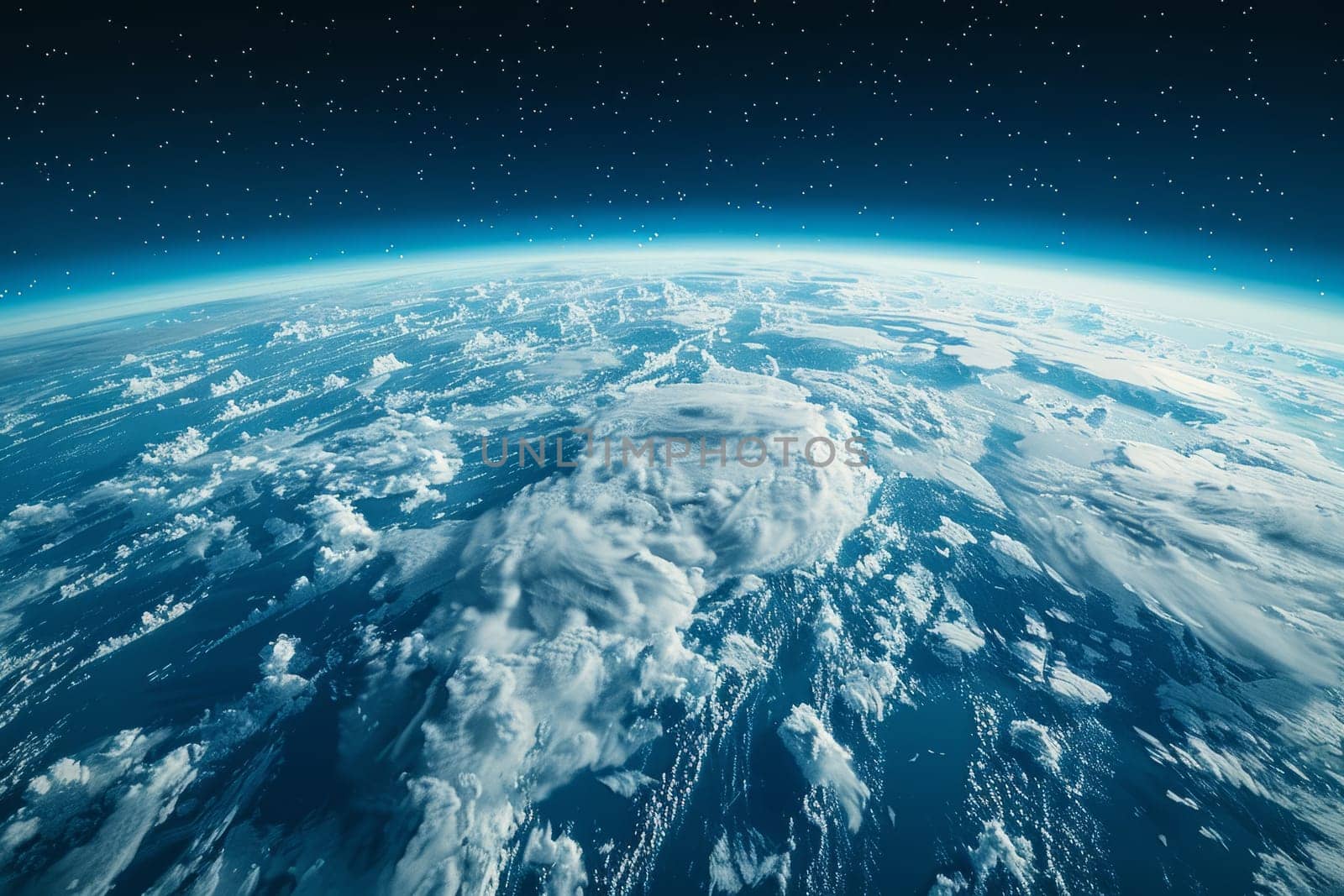 Earths Atmosphere and Clouds From Space with Stars