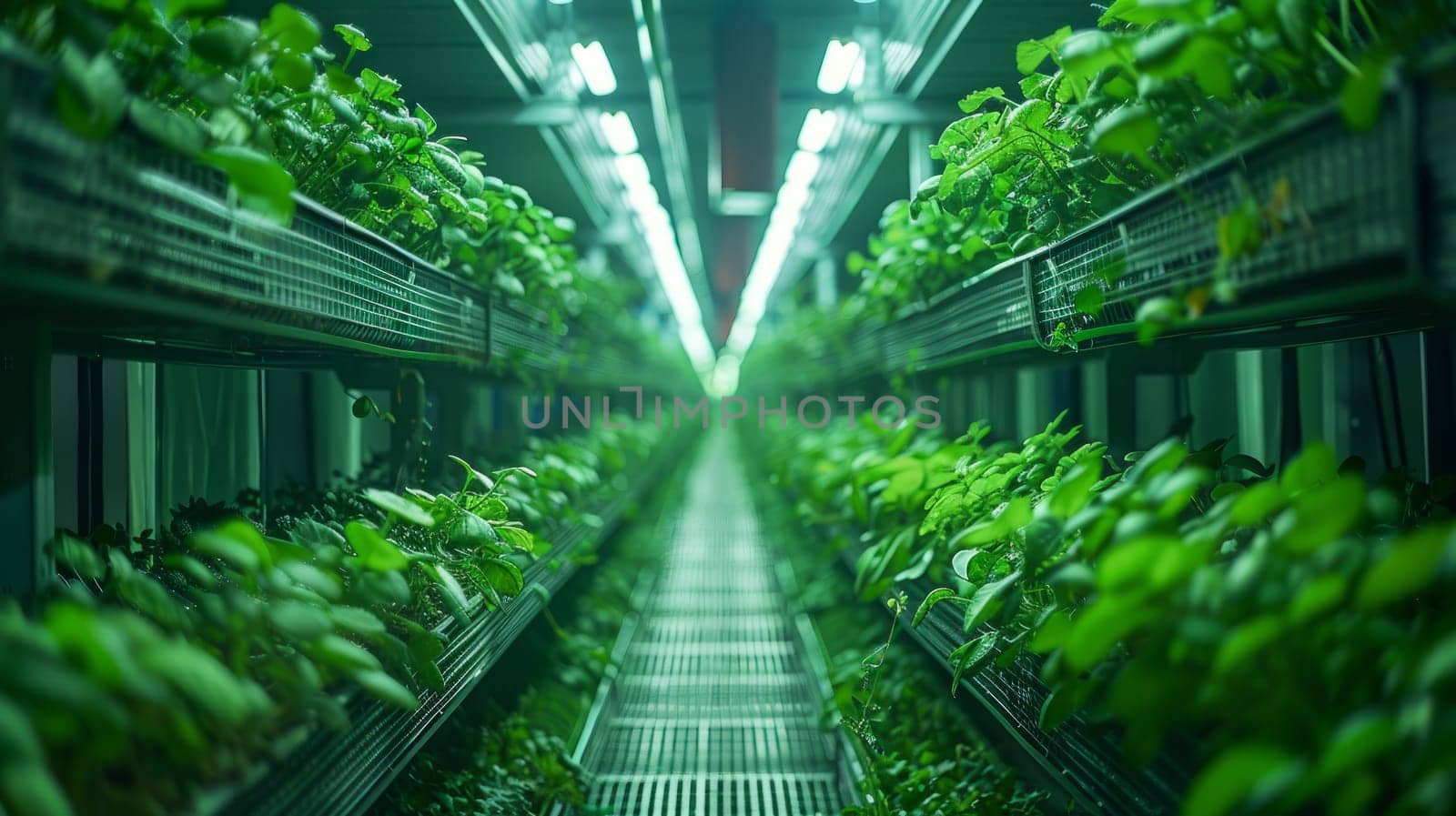 Vertical Farming, Sustainable Agriculture Technology with LED Lights and Hydroponics
