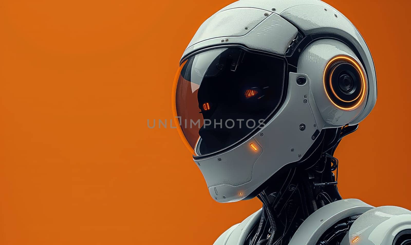 Futuristic robots on an abstract background. by Fischeron