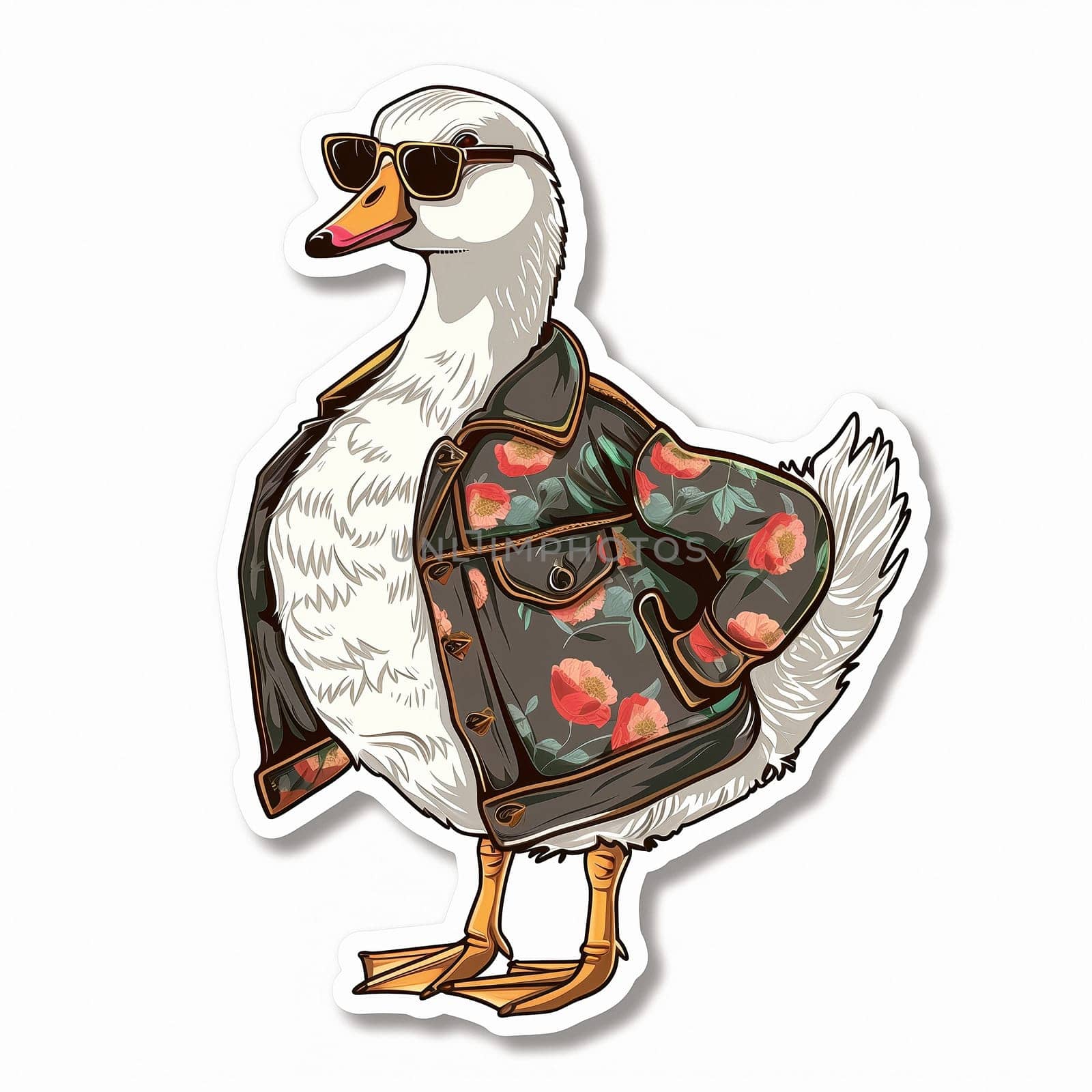 Sticker with a cool goose in glasses by NeuroSky