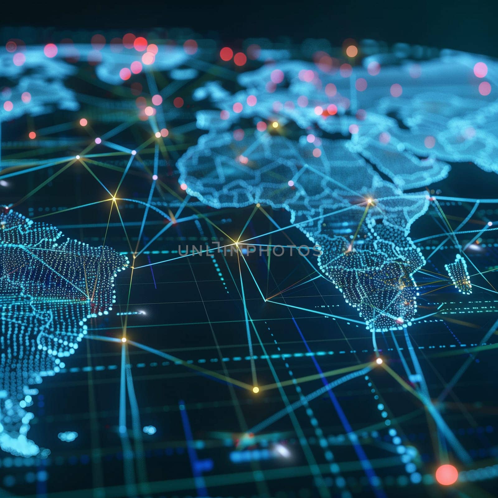 An abstract digital map.The concept of a global network and data exchange. High quality illustration