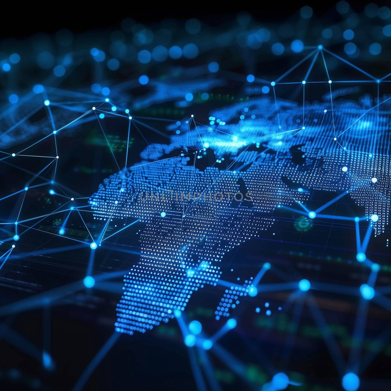 An abstract digital map.The concept of a global network and data exchange. High quality illustration