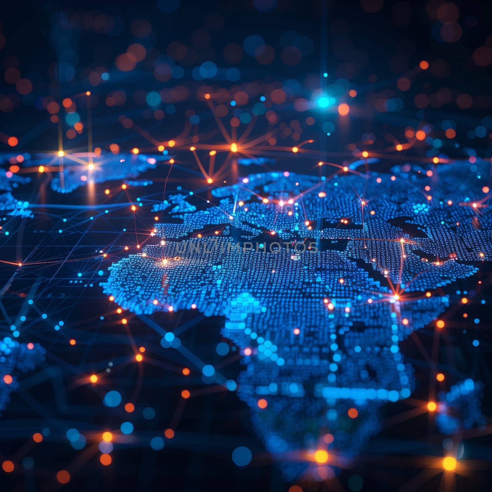 An abstract digital map.The concept of a global network and data exchange. High quality illustration