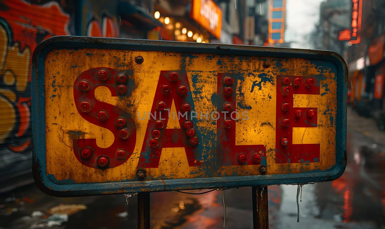 Discount sign, SALE on an abstract background. Selective soft focus.