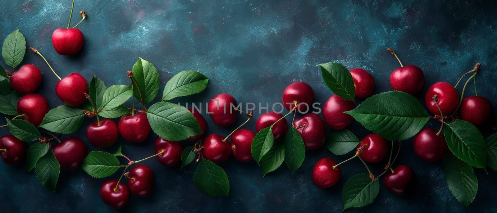 Ripe cherry on vintage background. by Fischeron