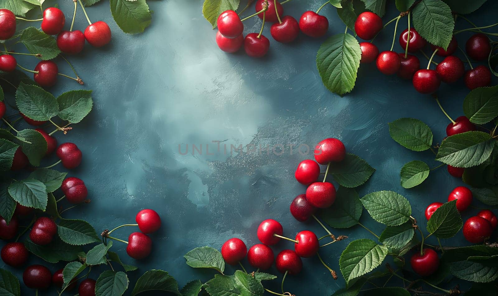Ripe cherry on vintage background. Selective soft focus.