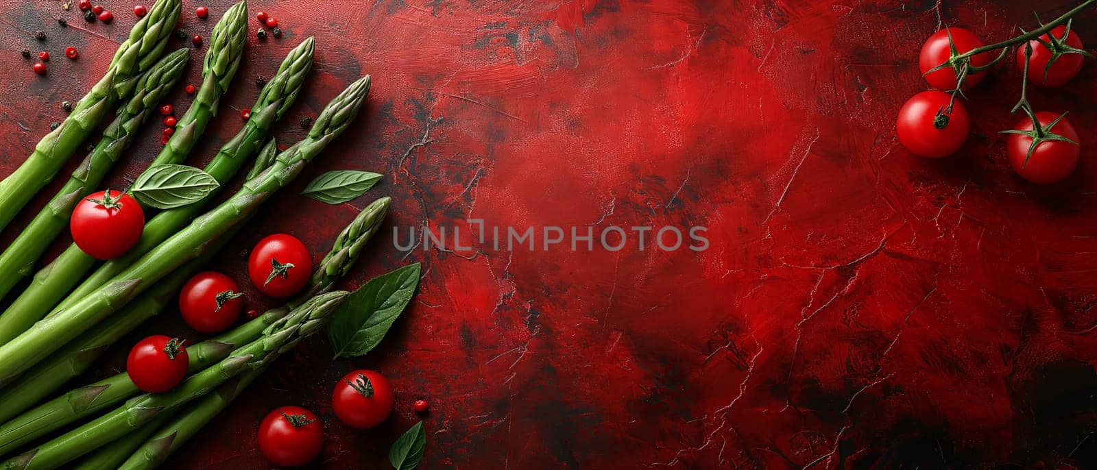 Green asparagus on an abstract background. Selective soft focus.