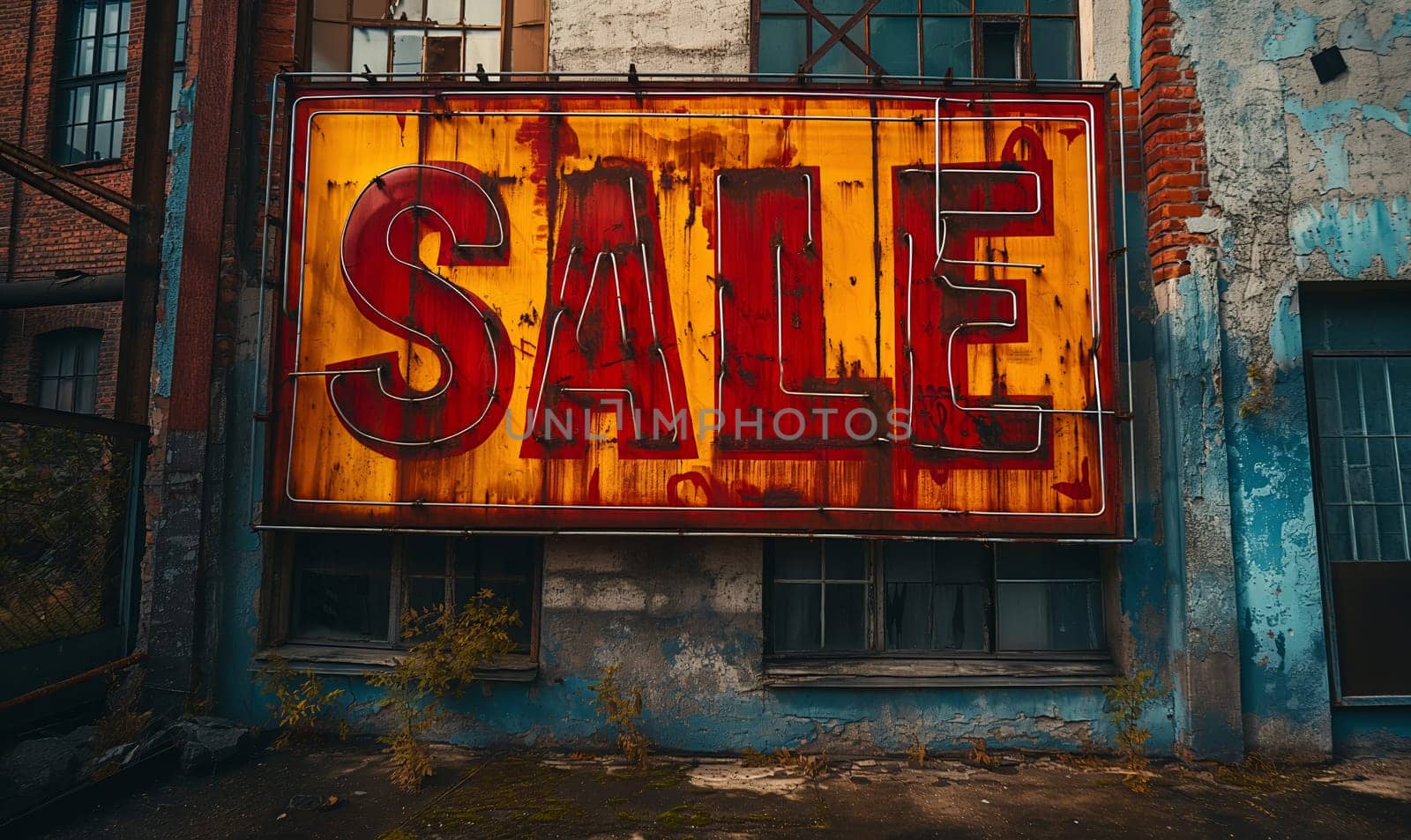 Discount sign, SALE on an abstract background. Selective soft focus.