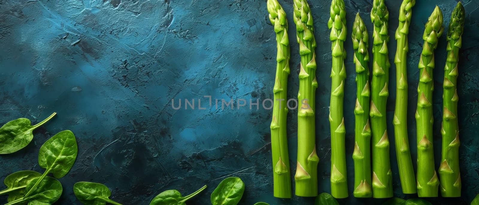 Green asparagus on an abstract background. Selective soft focus.