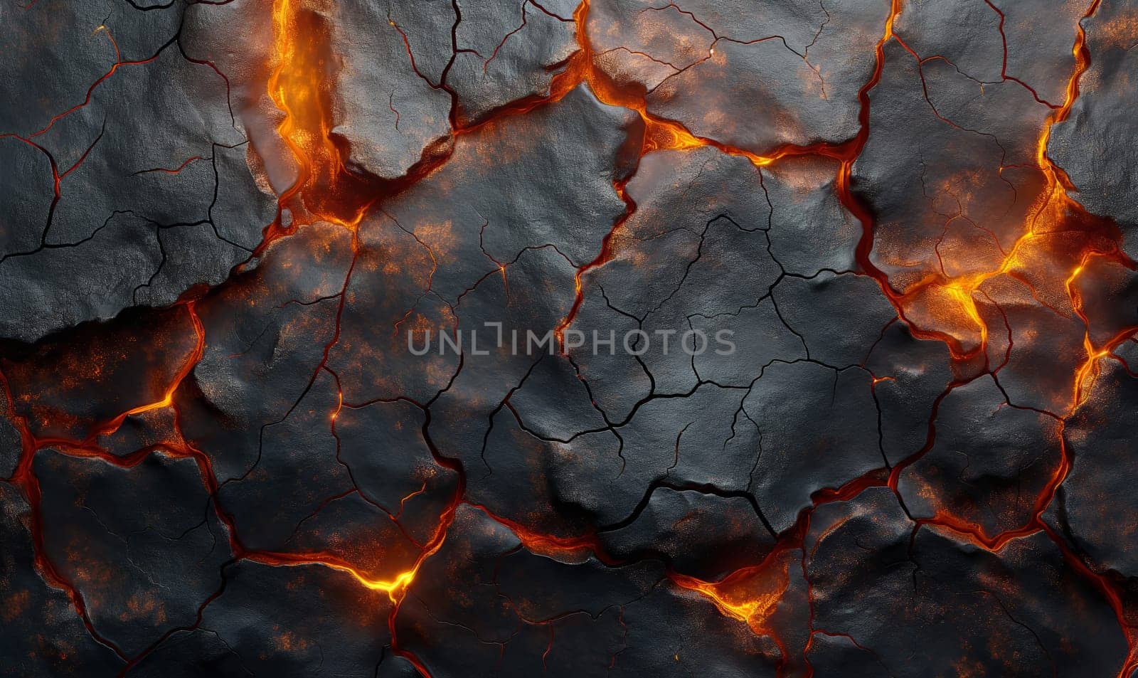 Abstract background of extinct lava with red gaps. by Fischeron
